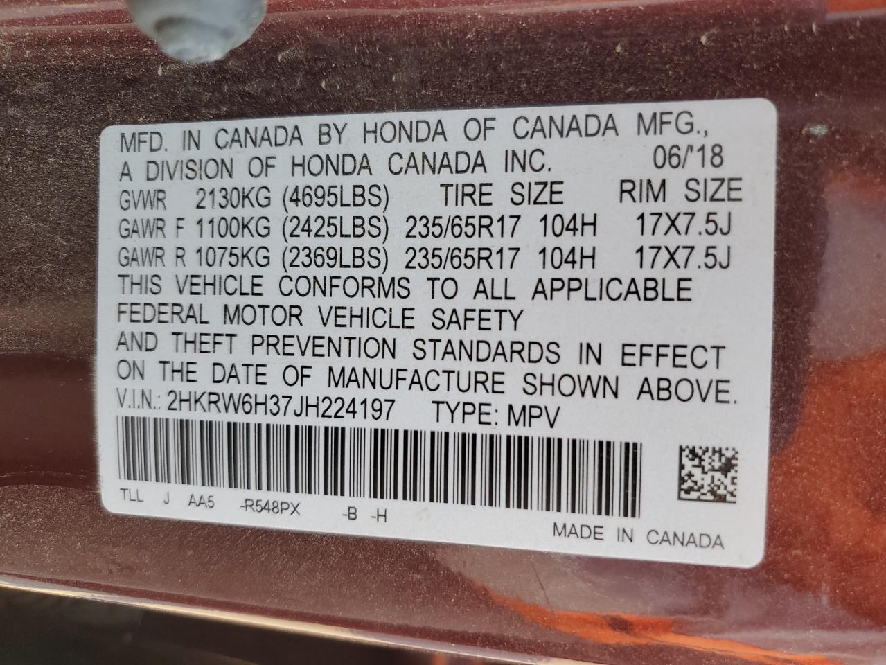 2018 HONDA CR-V