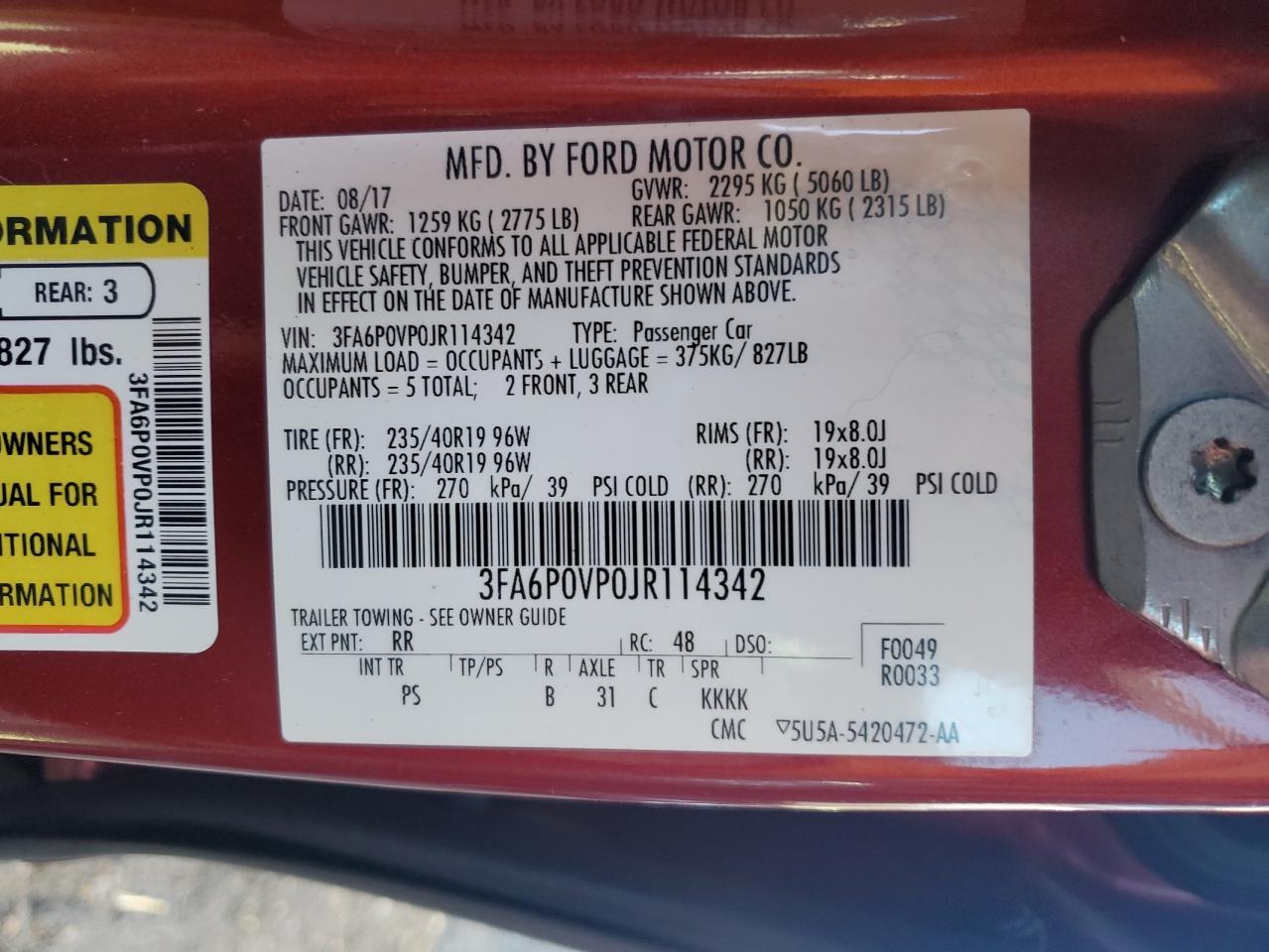 2018 FORD FUSION