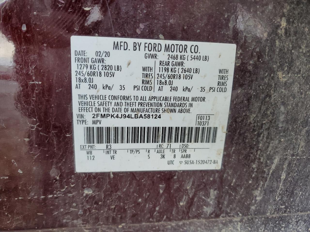 2020 FORD EDGE