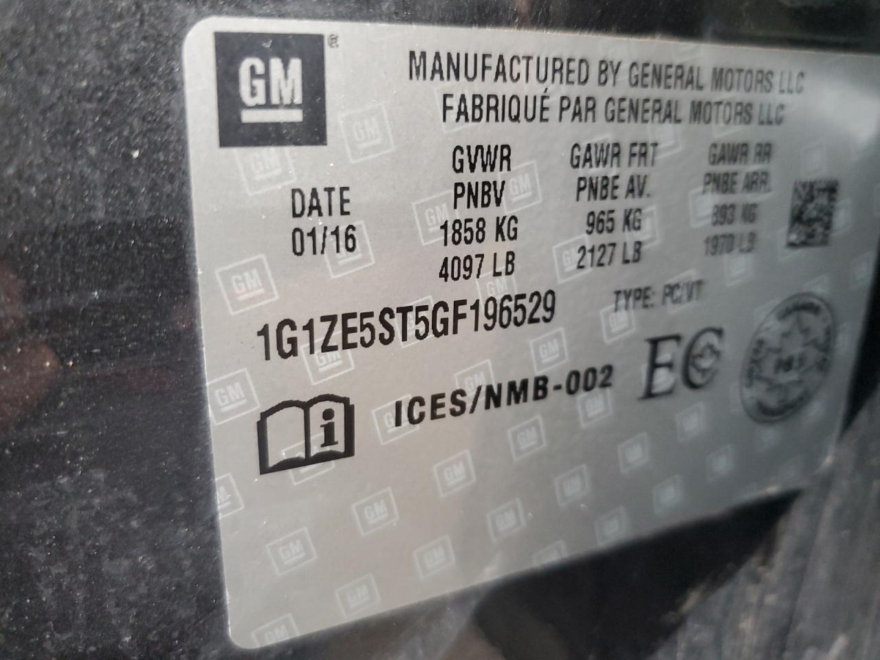 2016 CHEVROLET MALIBU