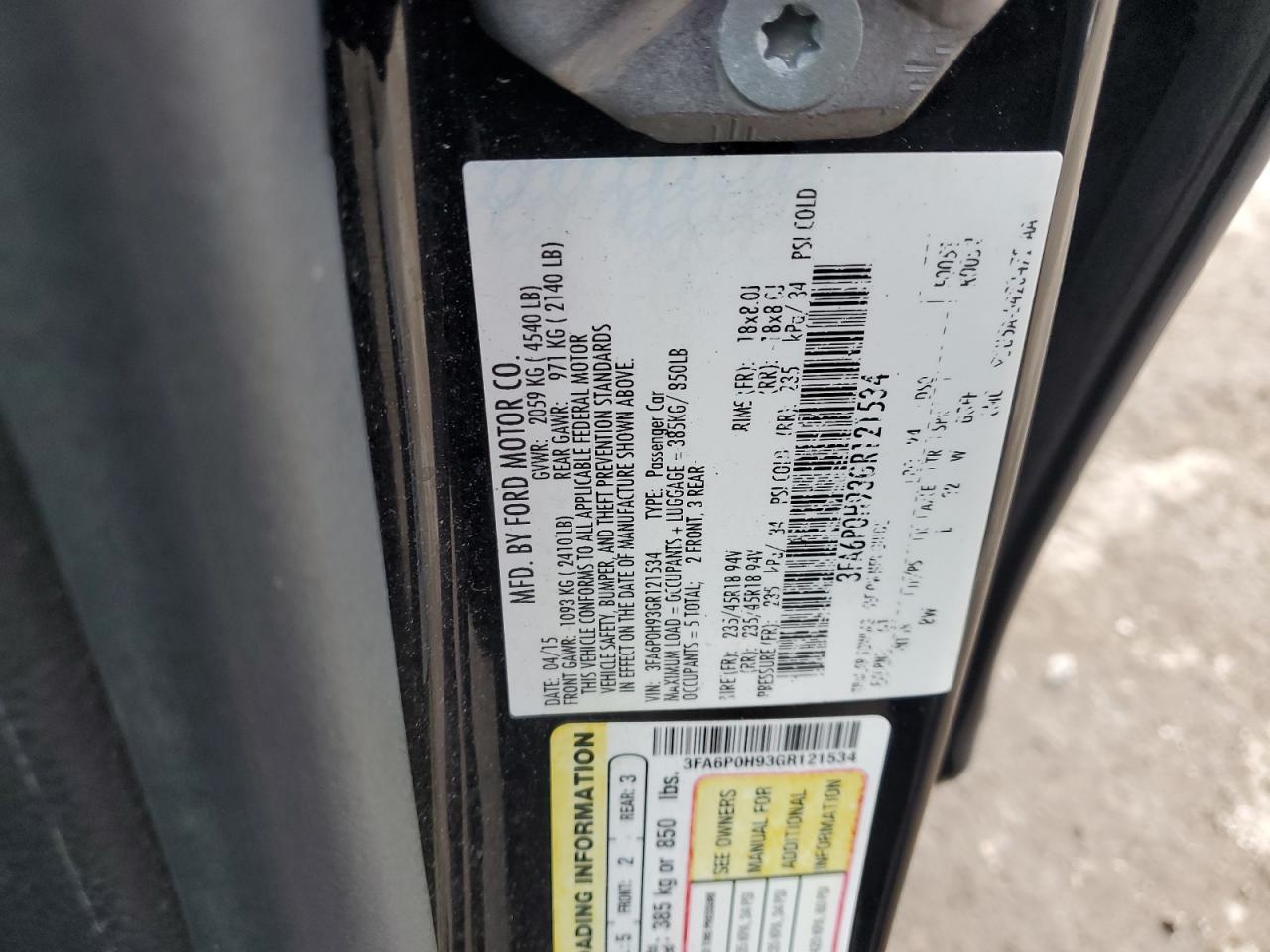 2016 FORD FUSION