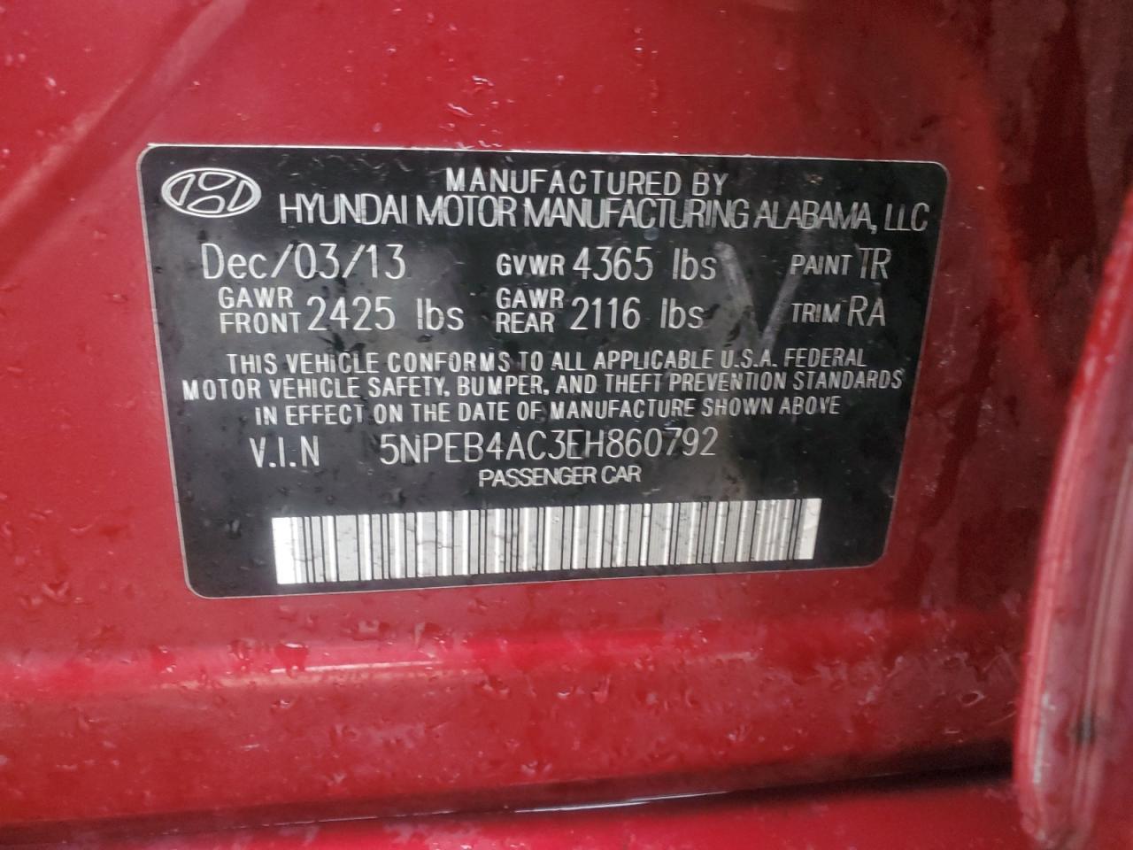 2014 HYUNDAI SONATA