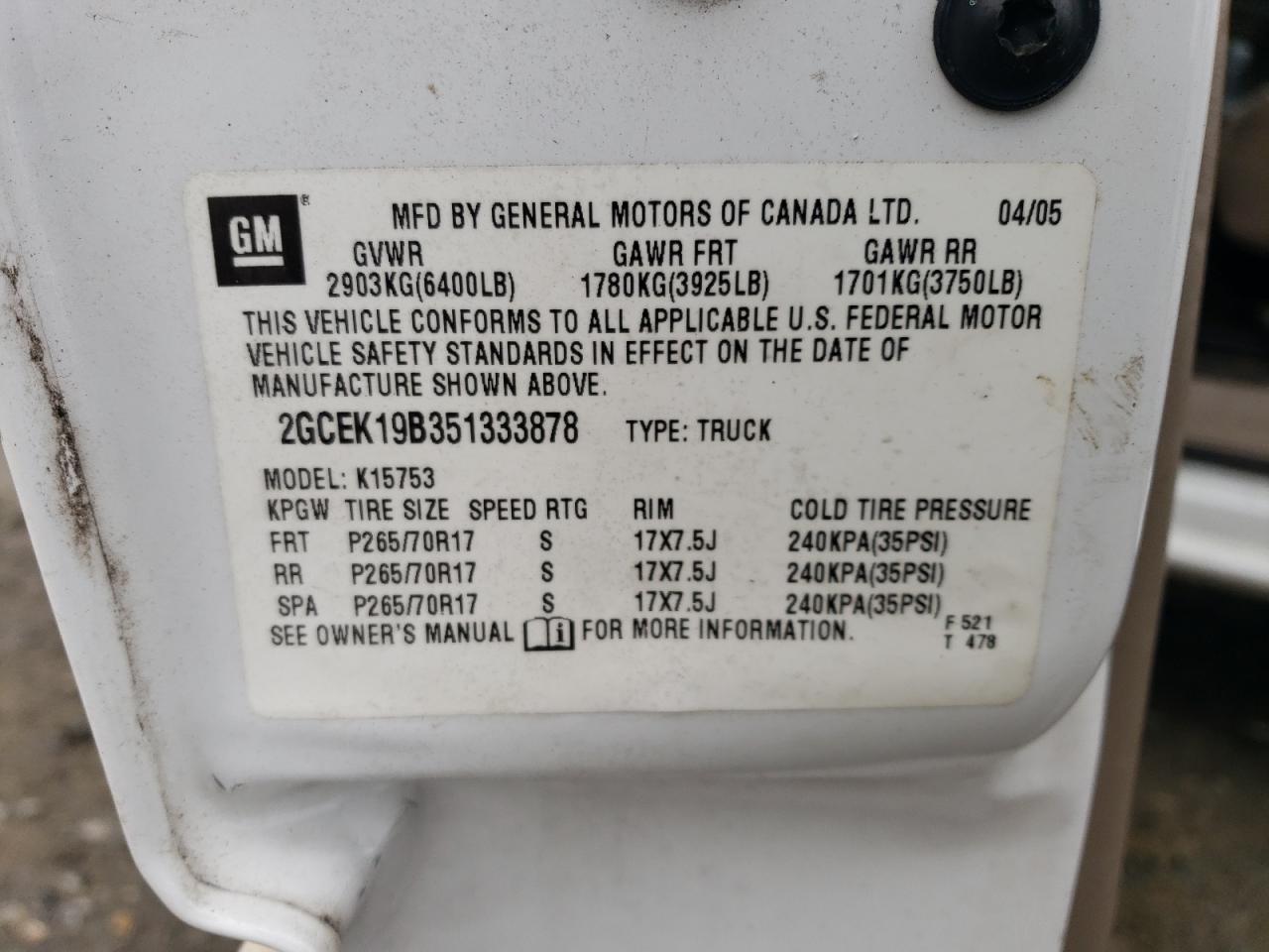 2005 CHEVROLET Silverado