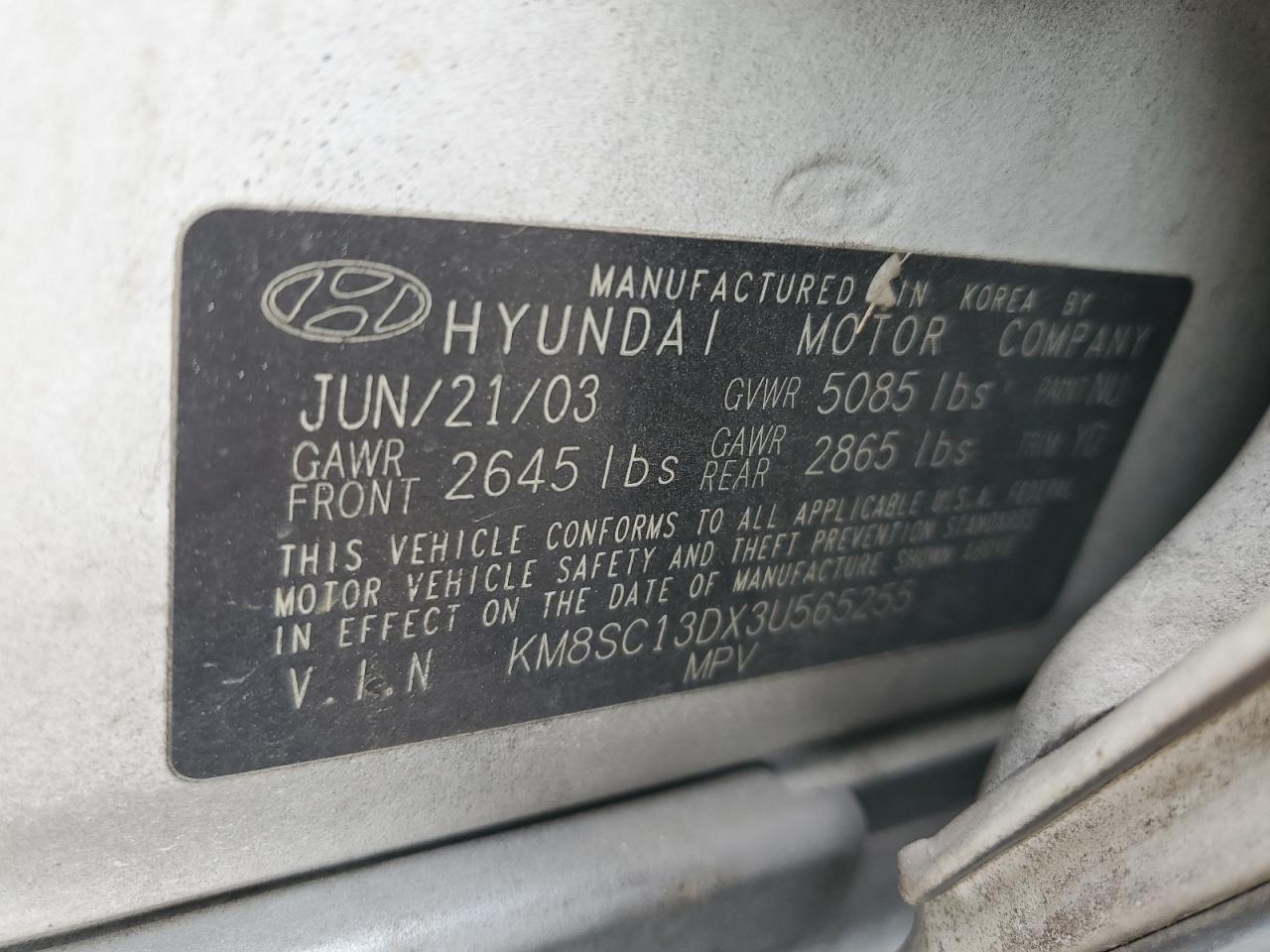 2003 HYUNDAI SANTA FE