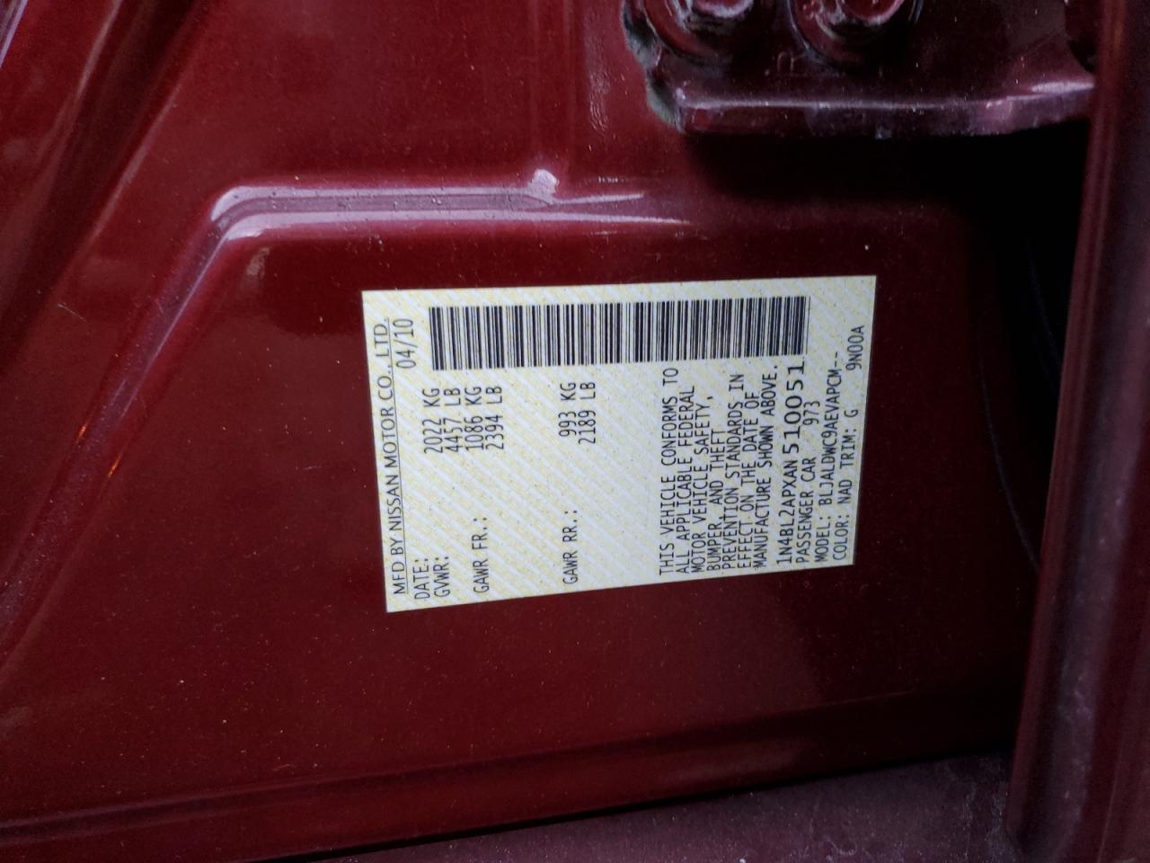 2010 NISSAN ALTIMA