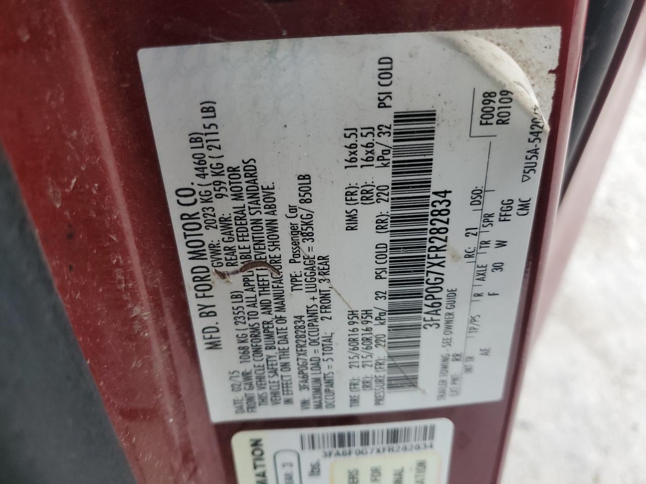 2015 FORD FUSION