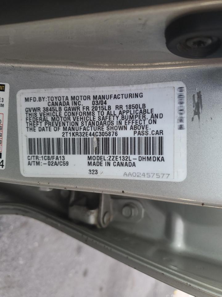 2004 TOYOTA COROLLA