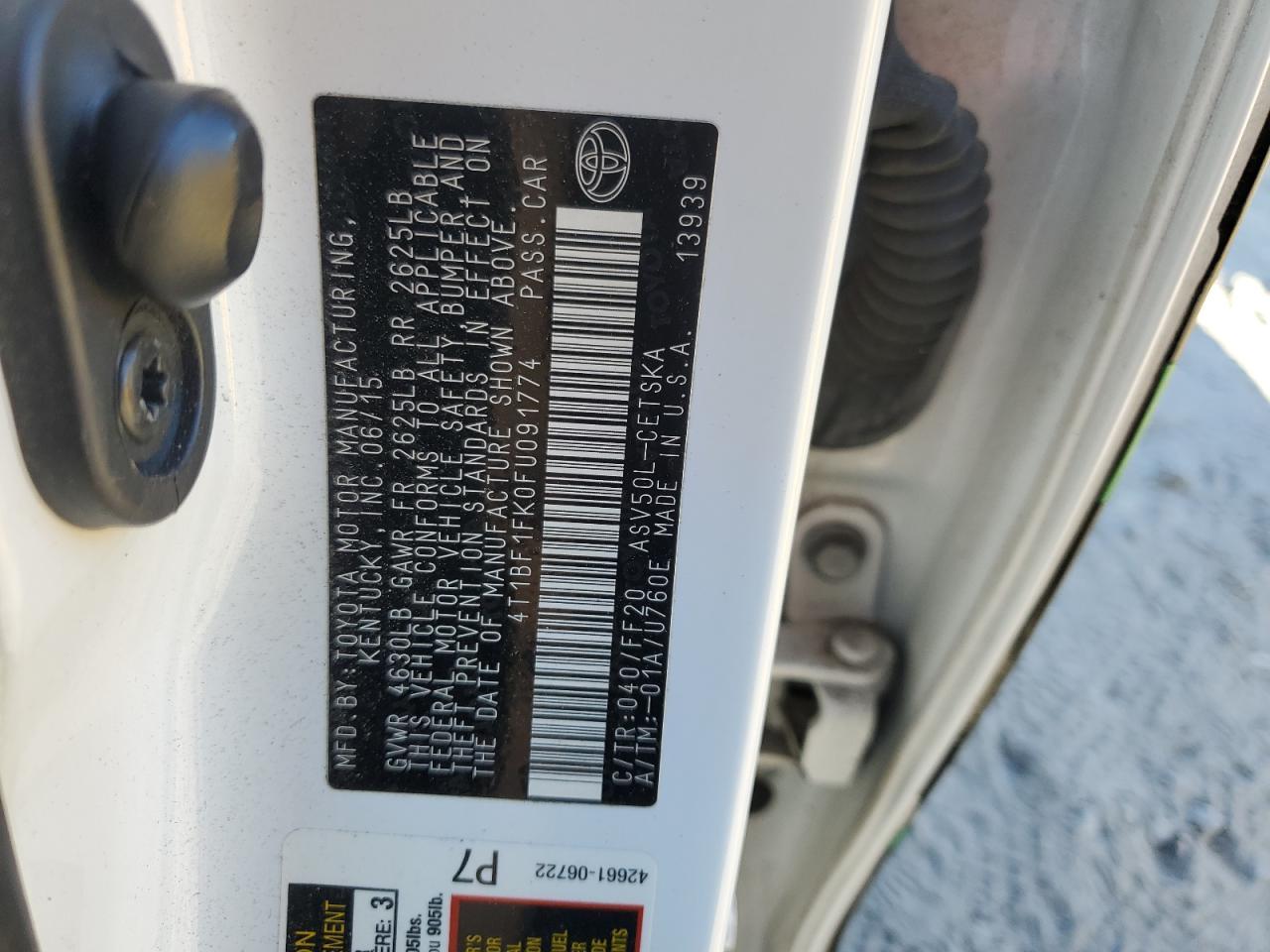 2015 TOYOTA CAMRY