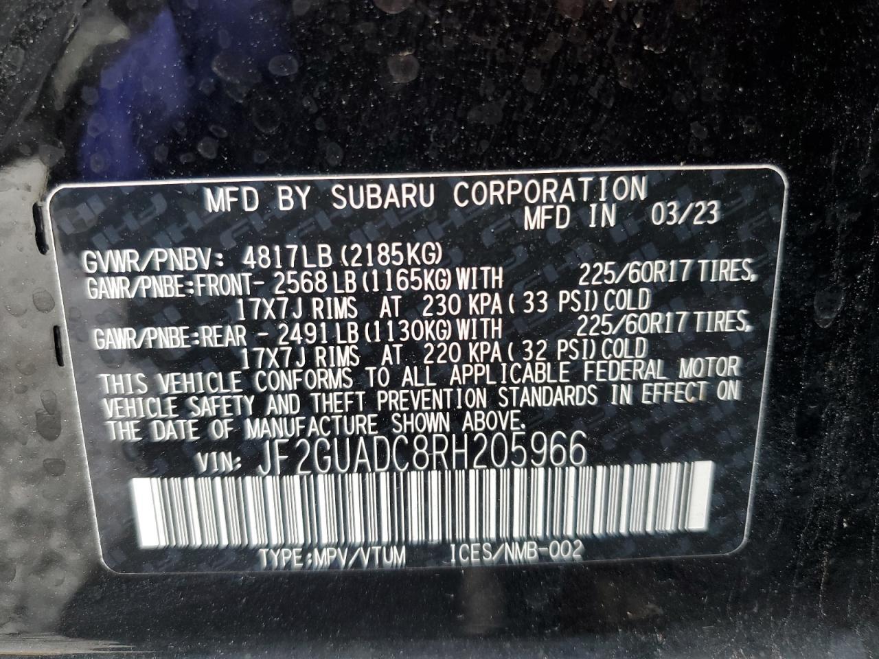 2024 SUBARU Crosstrek