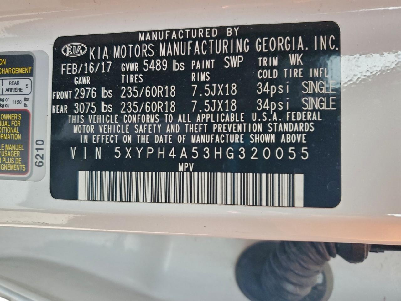 2017 KIA SORENTO