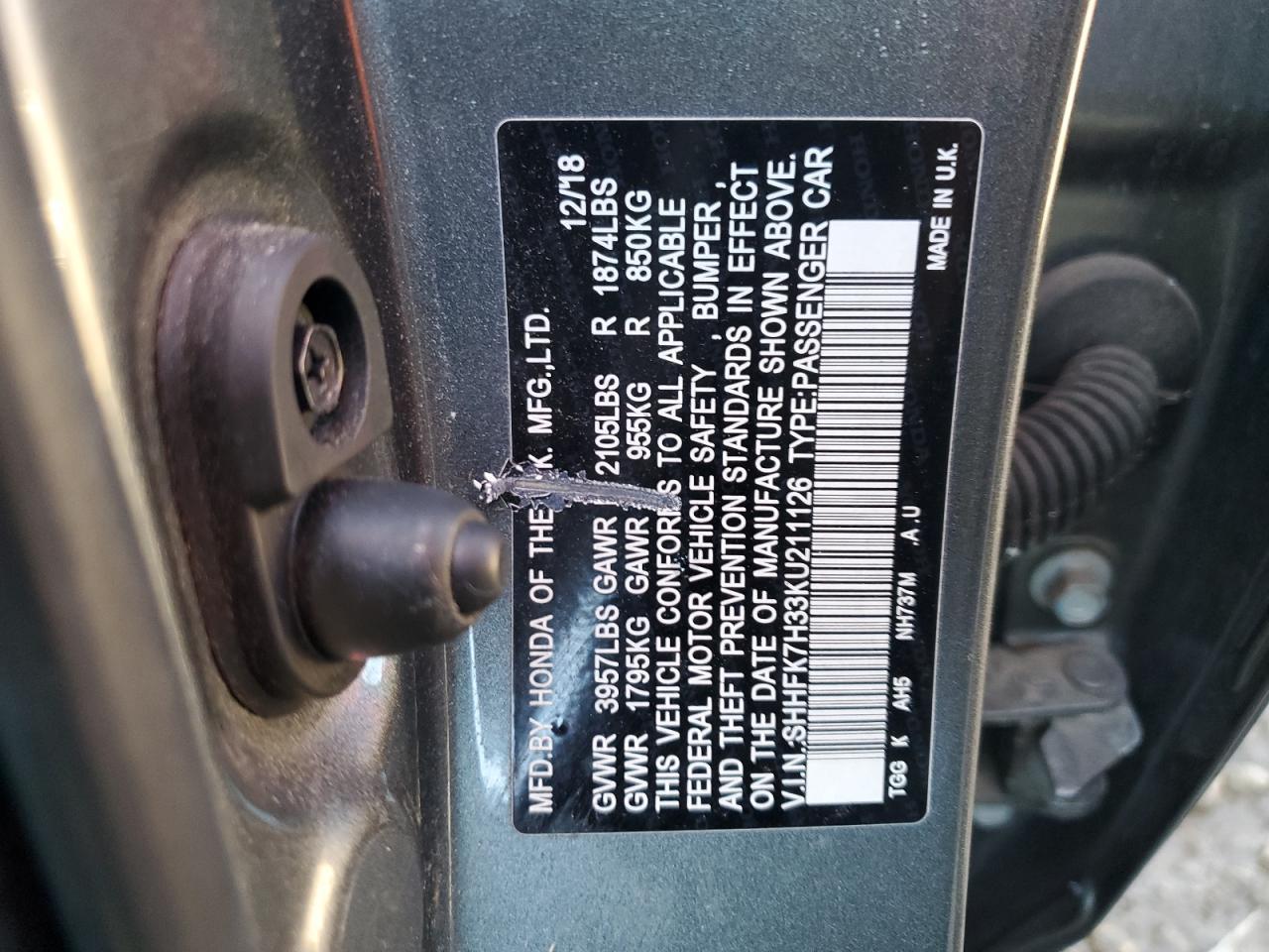 2019 HONDA CIVIC