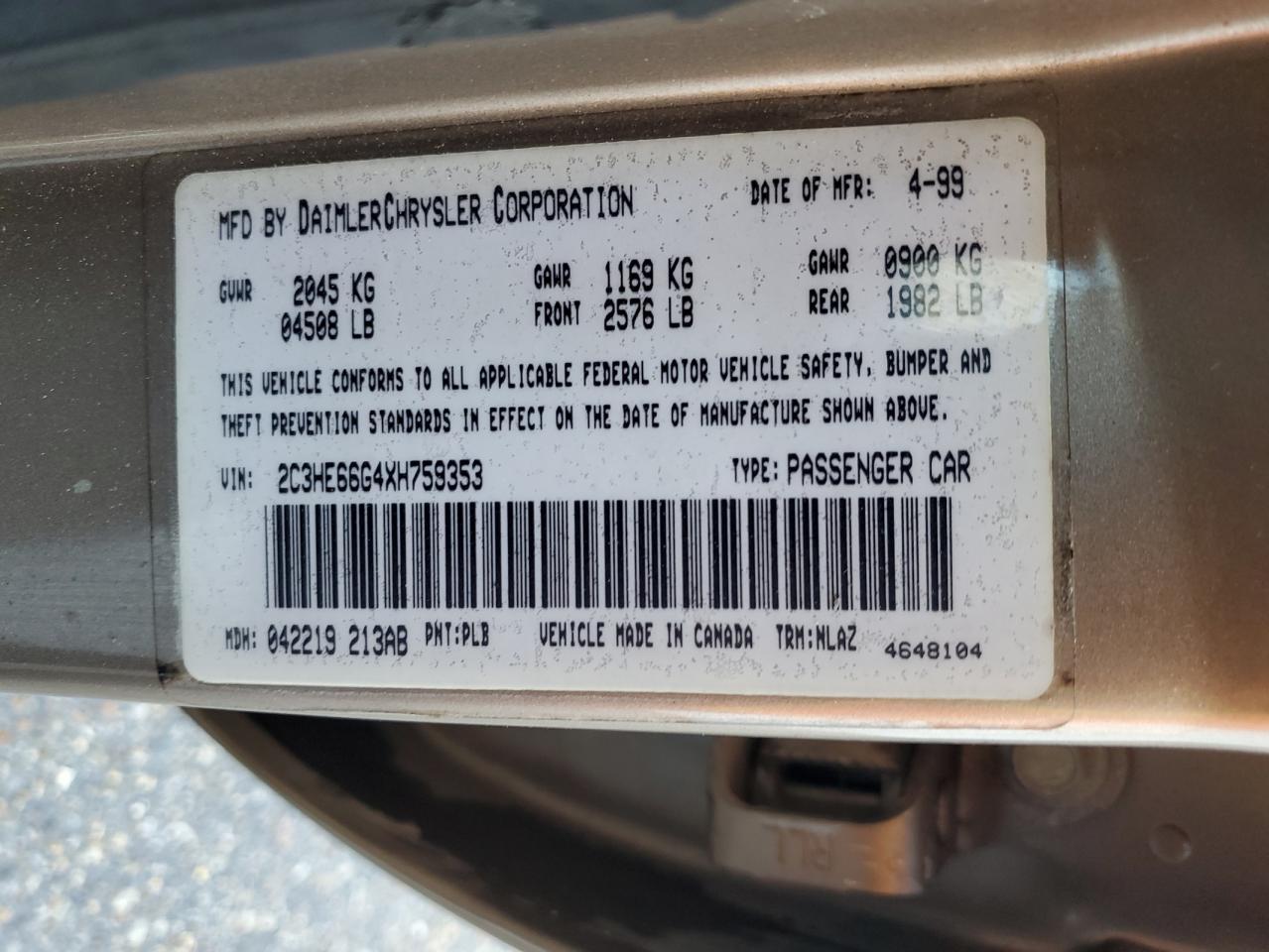 1999 CHRYSLER 300m