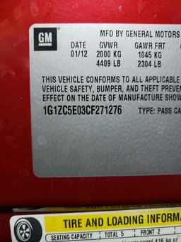 2012 CHEVROLET MALIBU