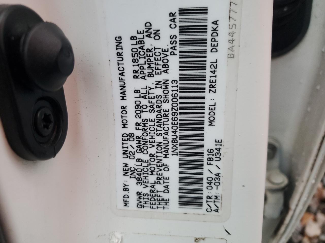 2009 TOYOTA COROLLA