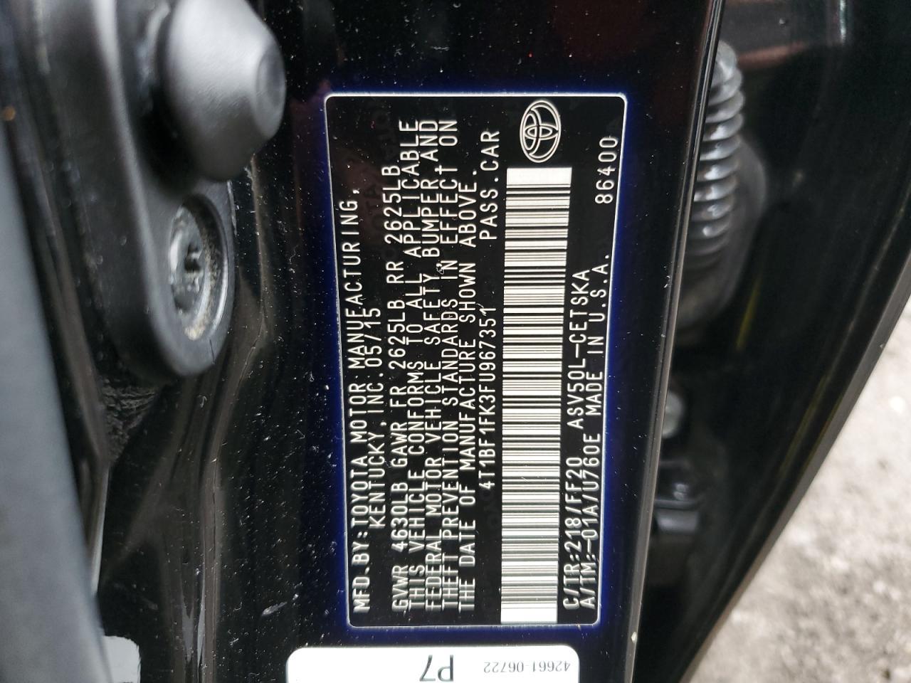 2015 TOYOTA CAMRY