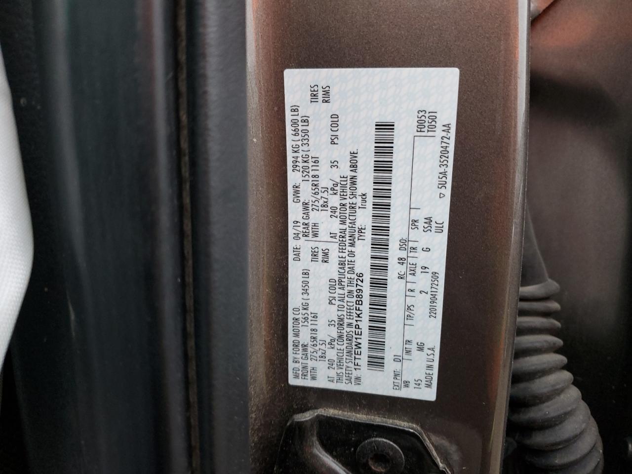 2019 FORD F-150