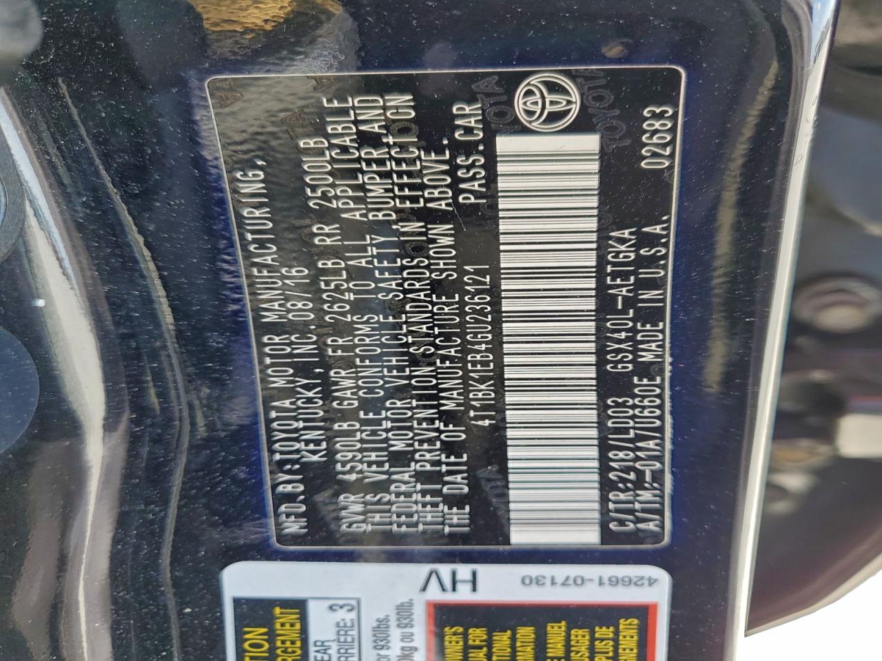 2016 TOYOTA Avalon
