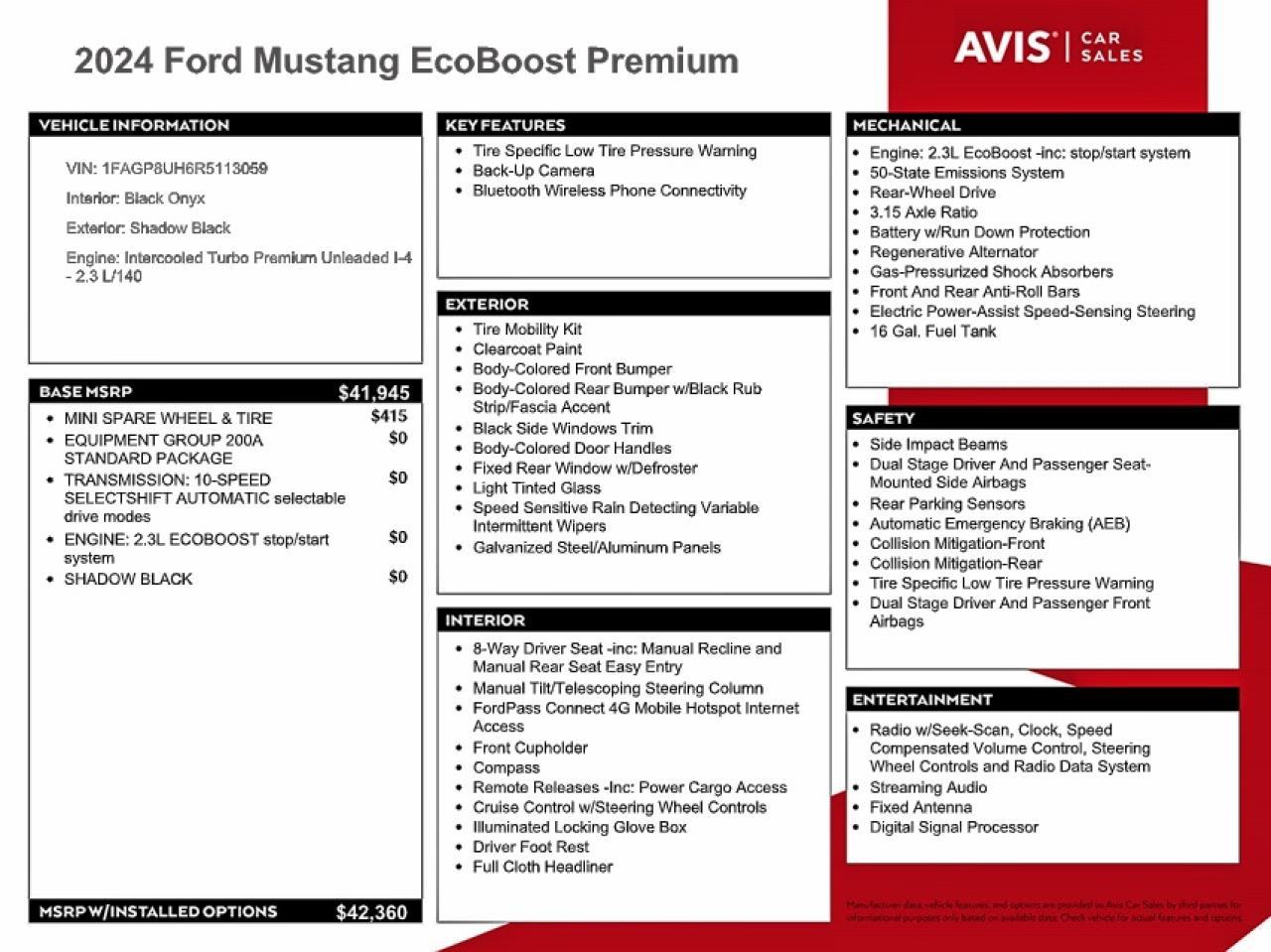 2024 FORD MUSTANG