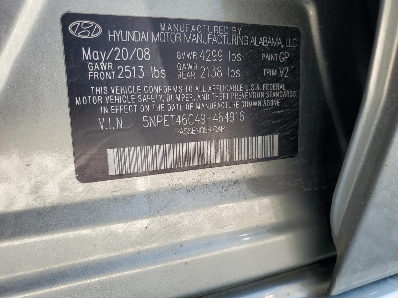 2009 HYUNDAI SONATA