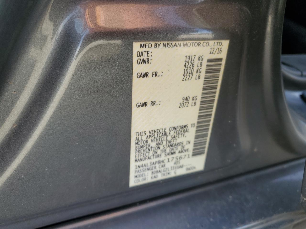 2017 NISSAN ALTIMA