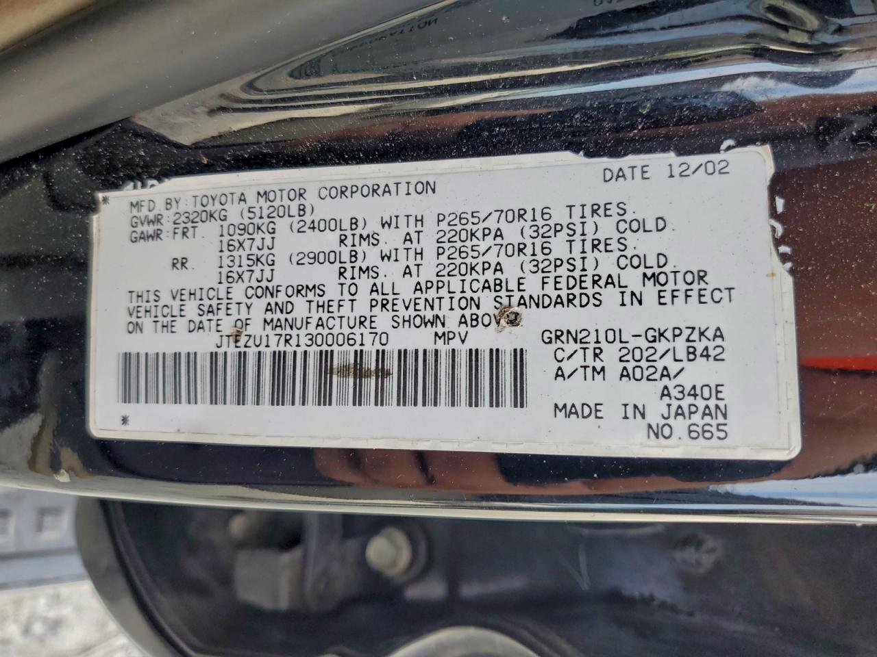2003 TOYOTA 4Runner