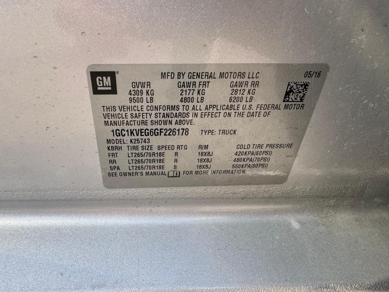 2016 CHEVROLET Silverado 2500