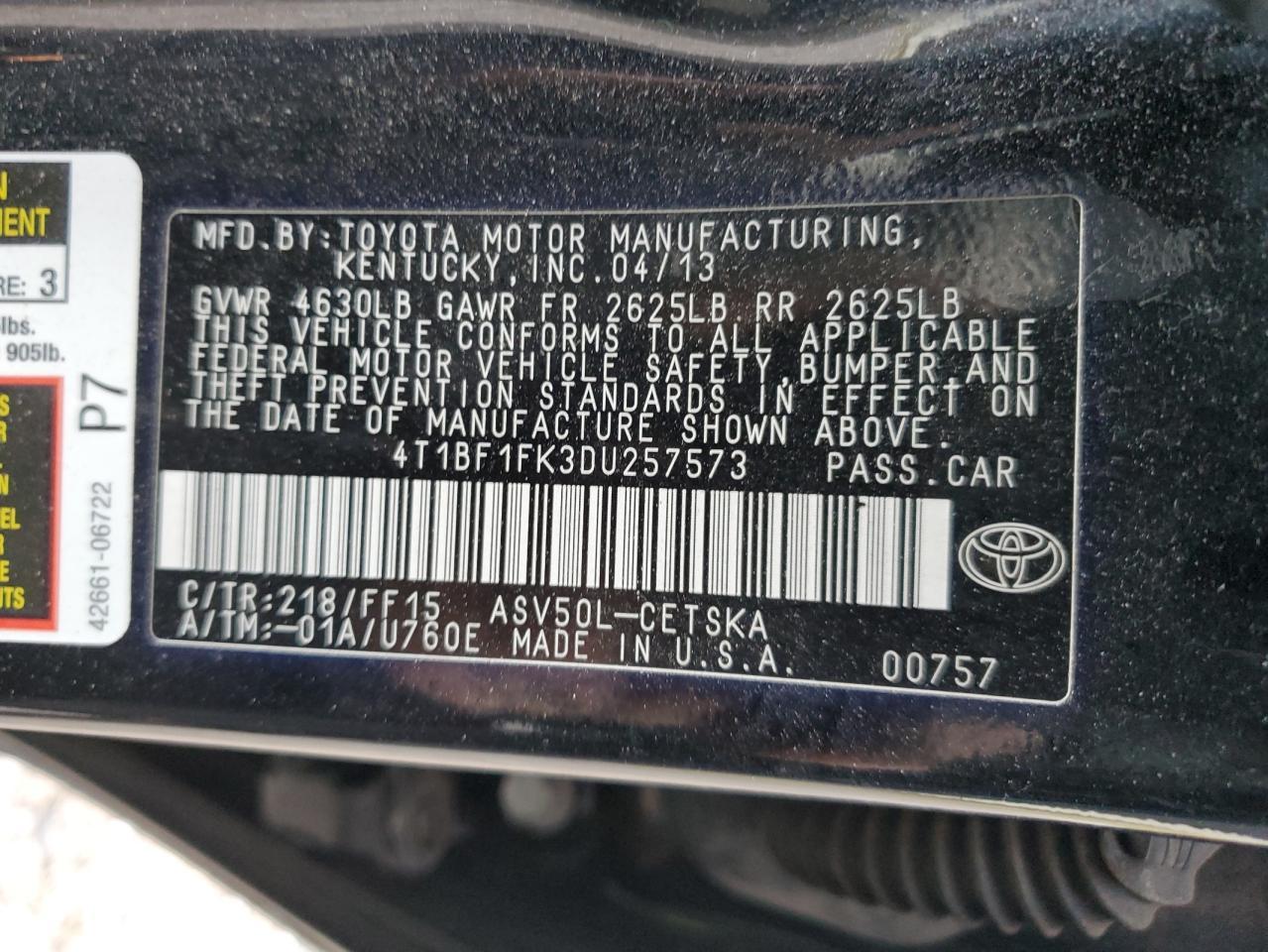 2013 TOYOTA CAMRY