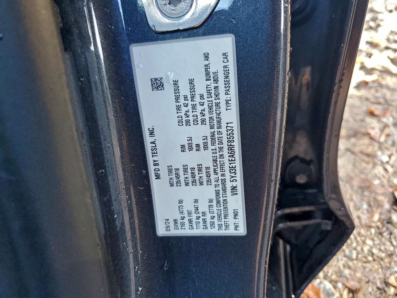 2024 TESLA MODEL 3