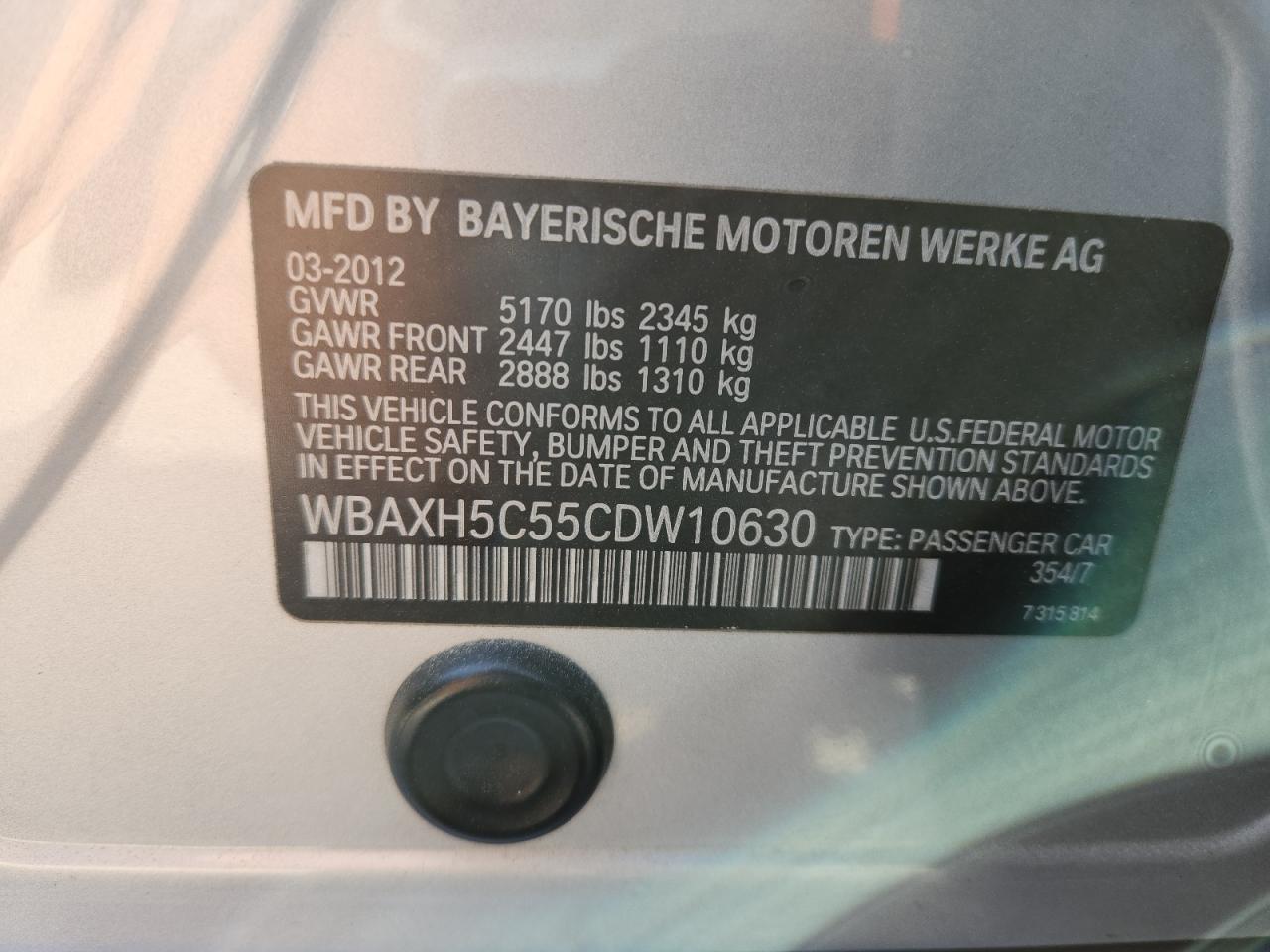 2012 BMW 5 series