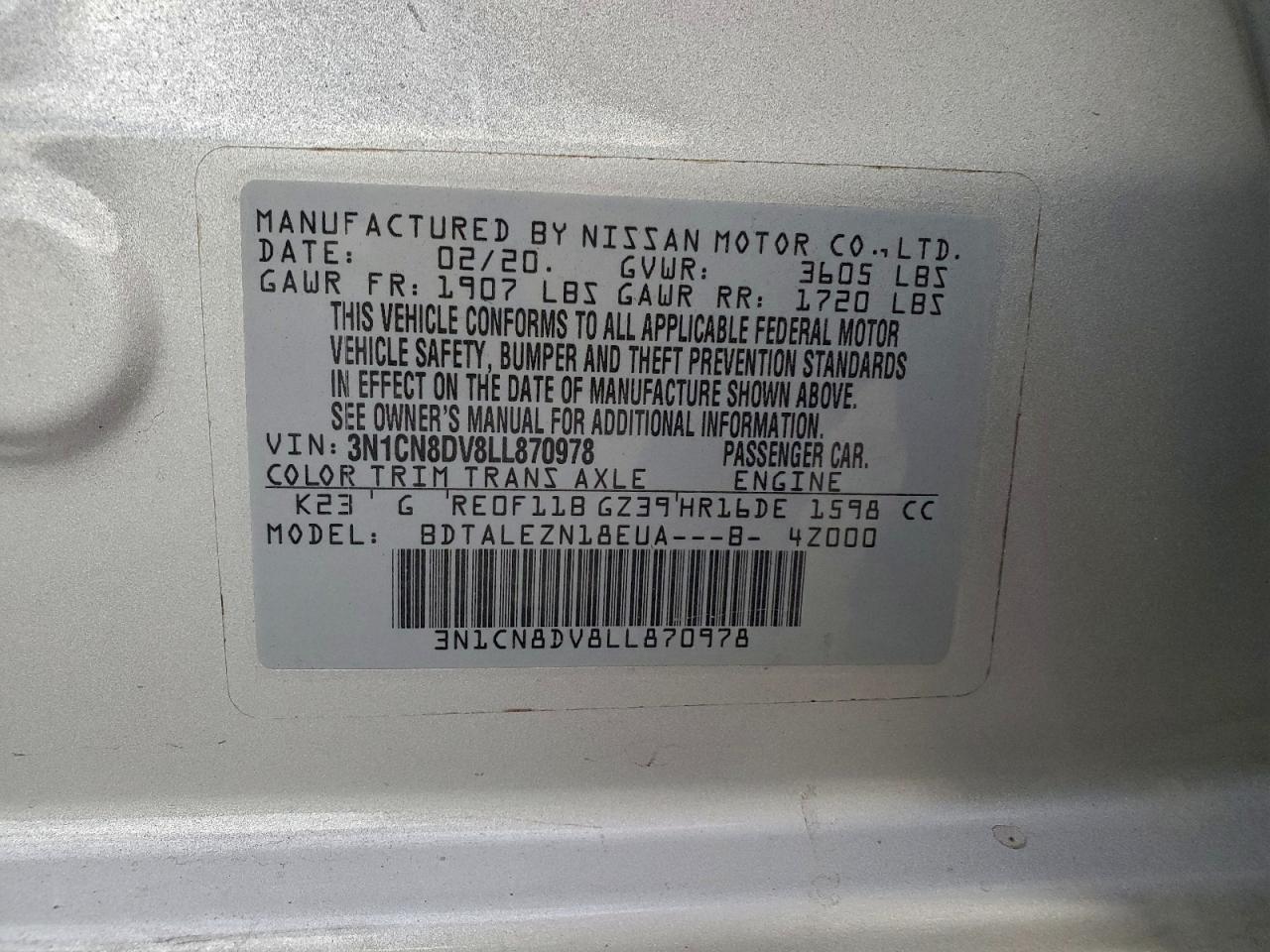 2020 NISSAN VERSA