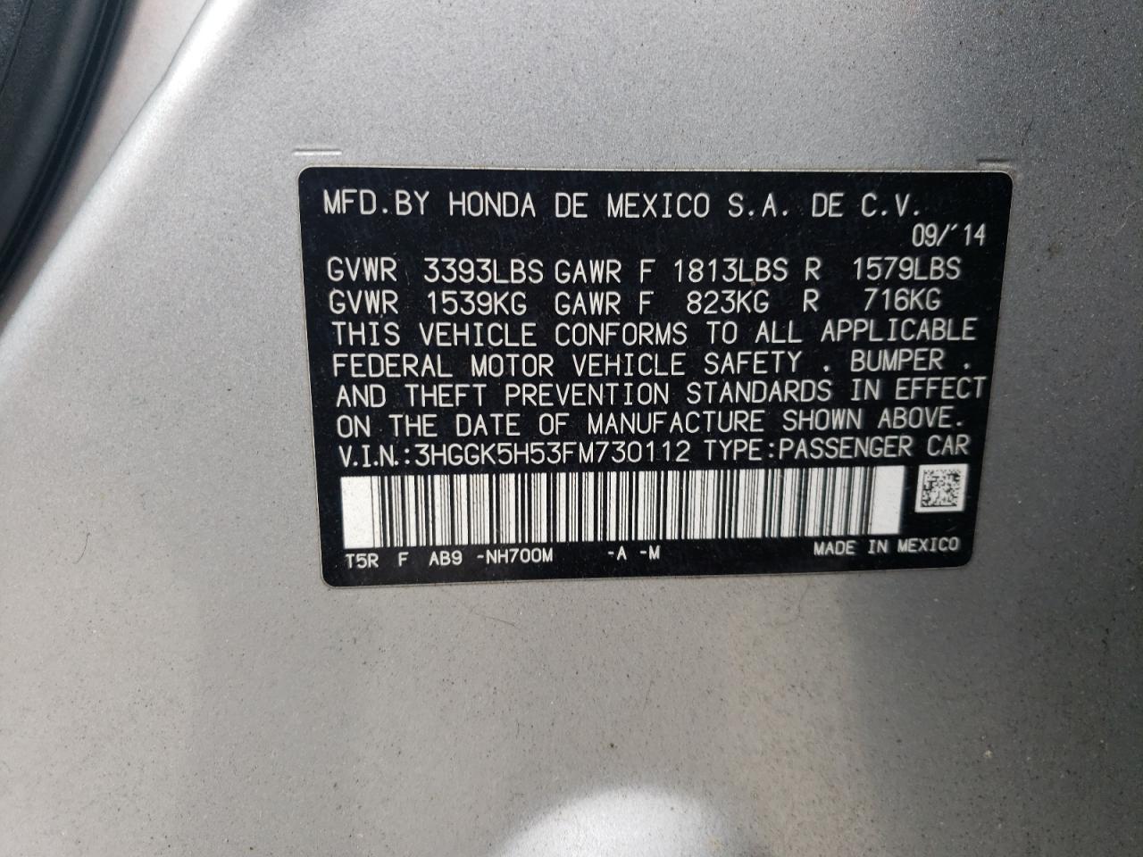 2015 HONDA FIT