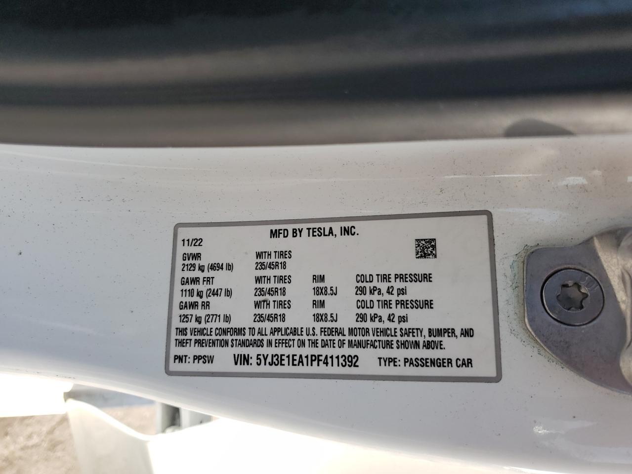 2023 TESLA MODEL 3