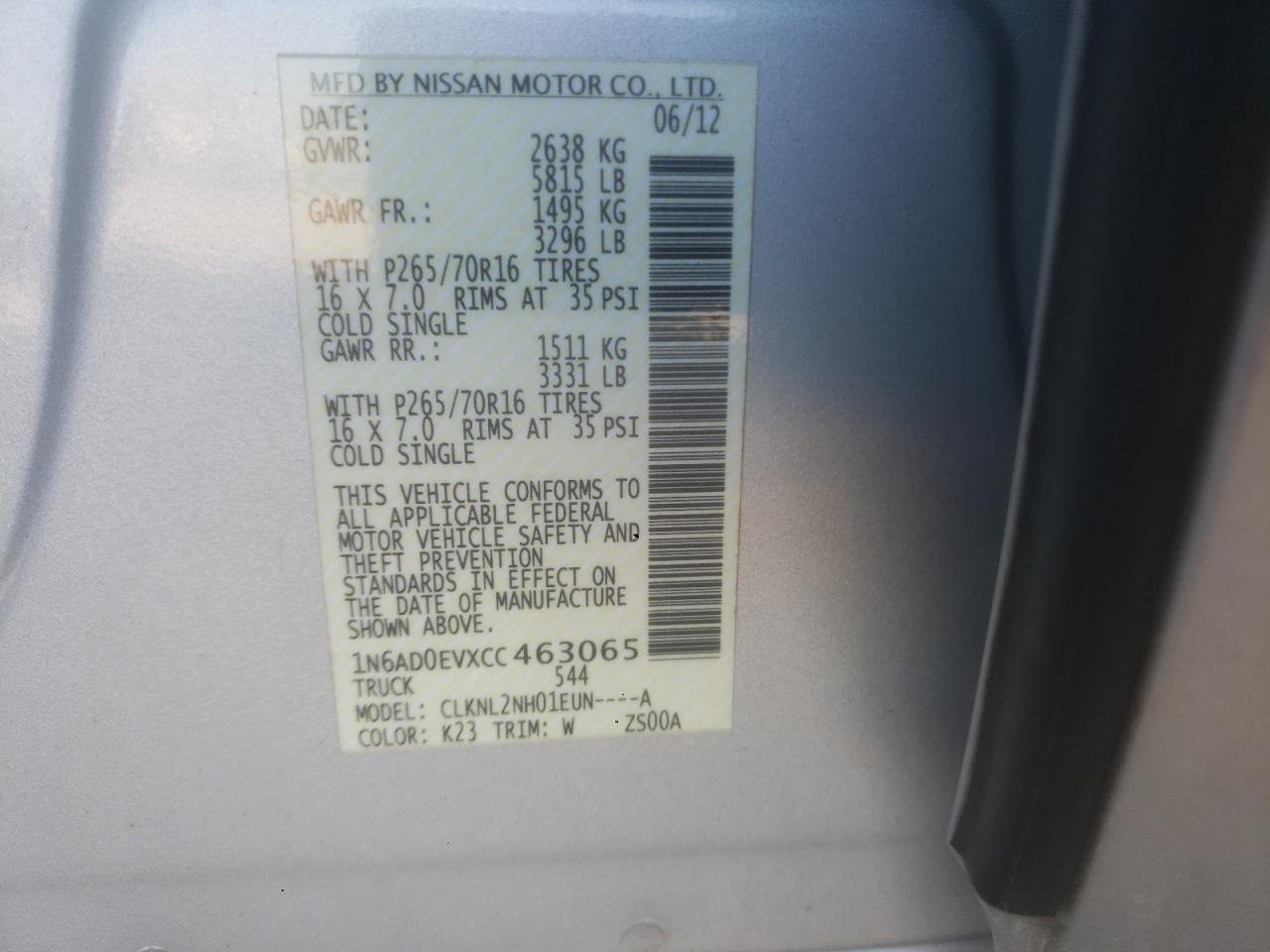 2012 NISSAN Frontier