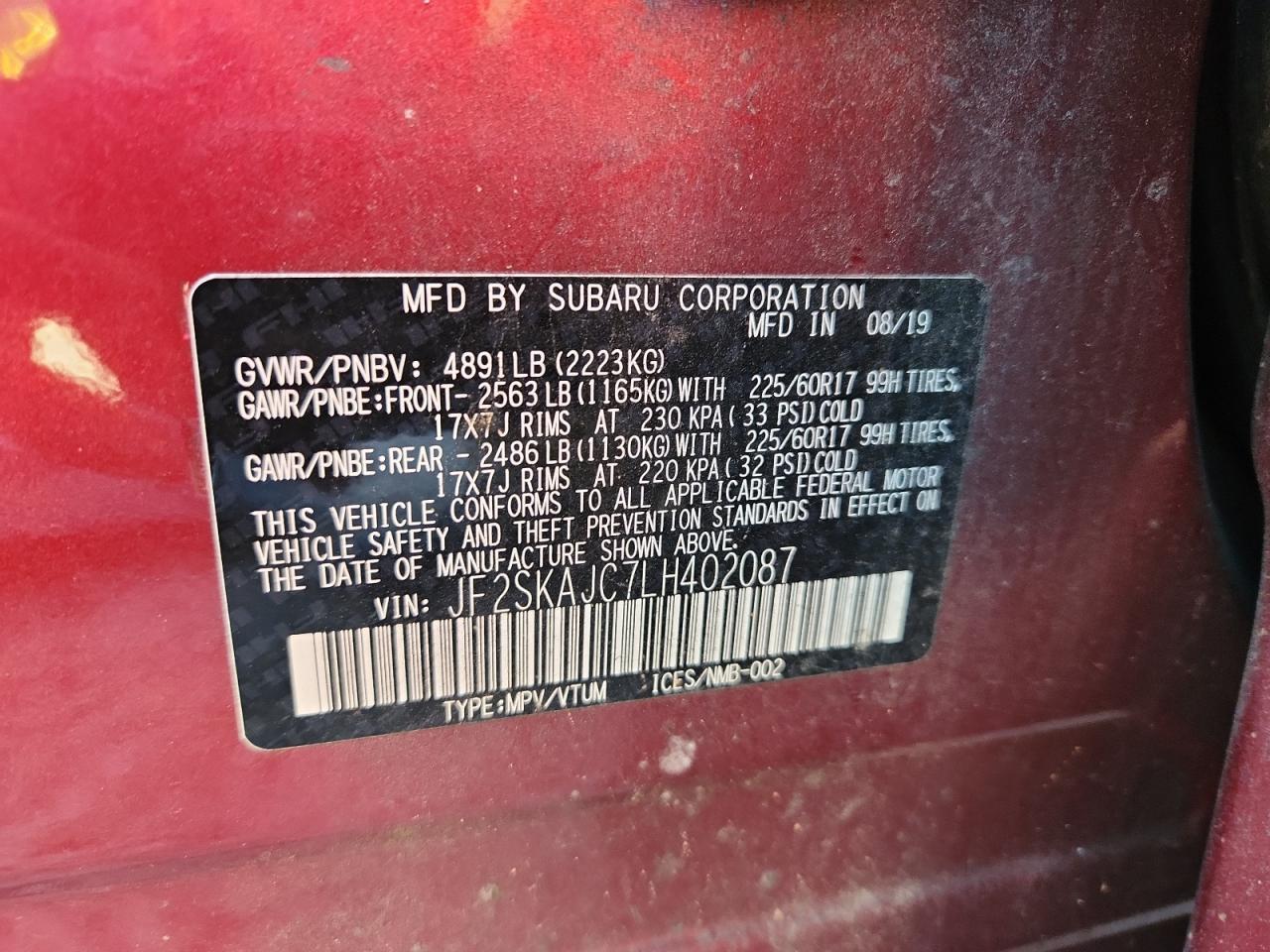 2020 SUBARU FORESTER