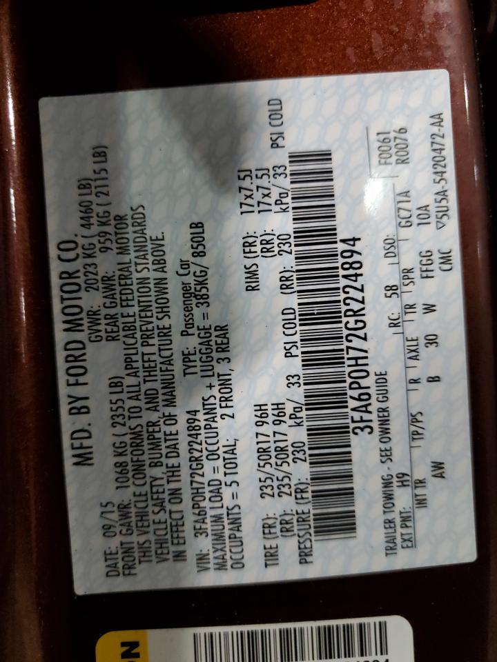 2016 FORD FUSION