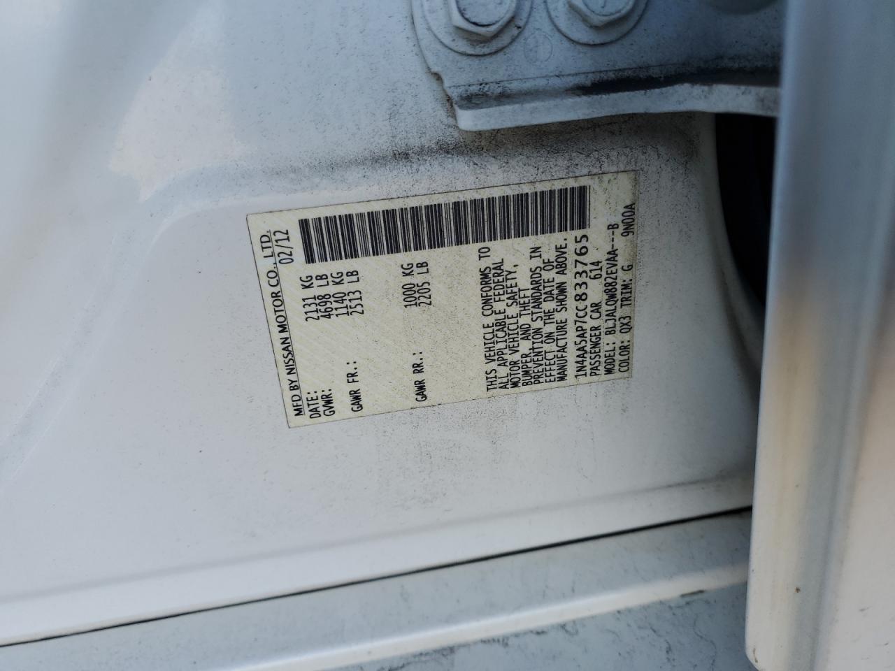 2012 NISSAN Maxima