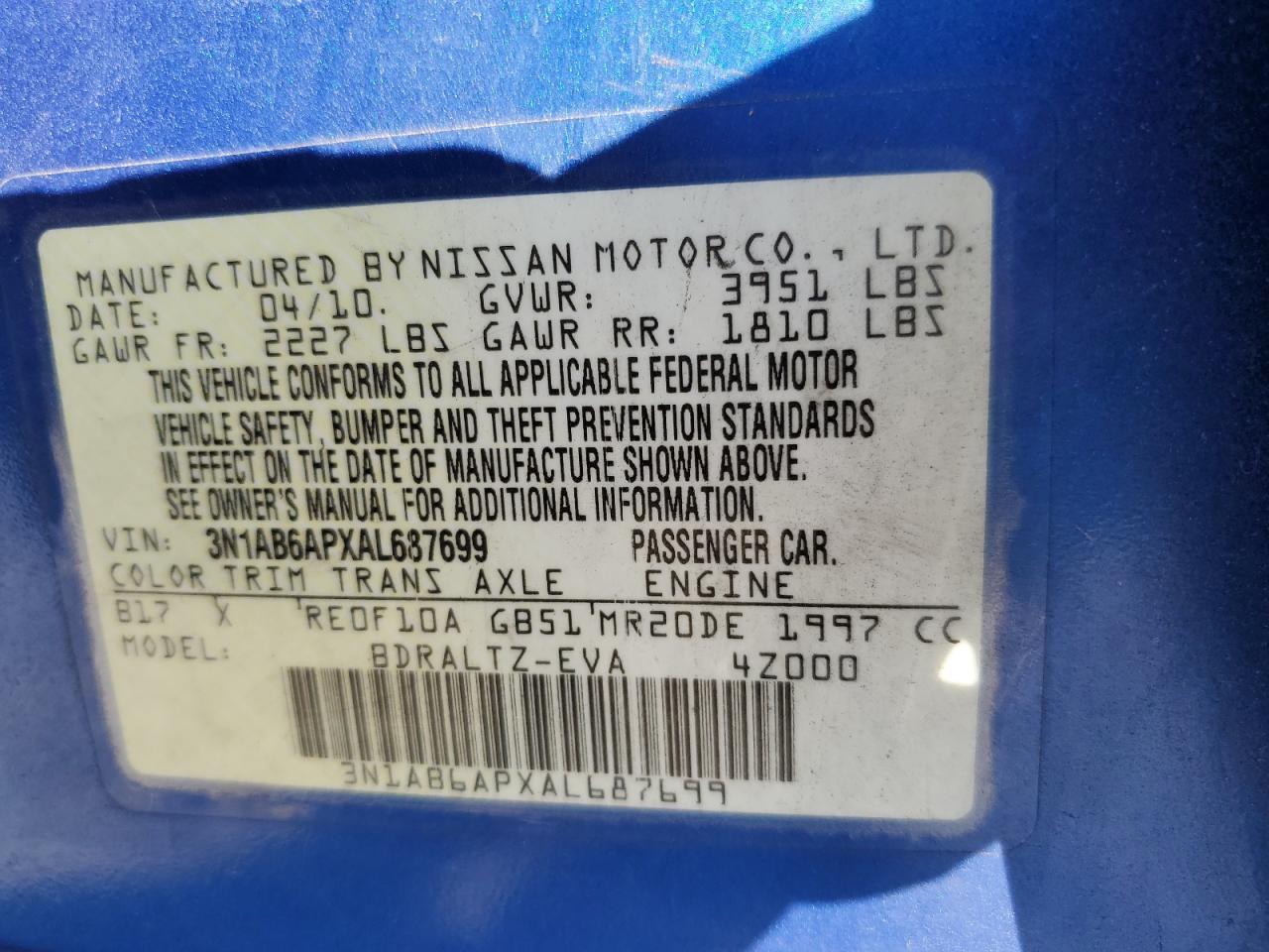 2010 NISSAN SENTRA