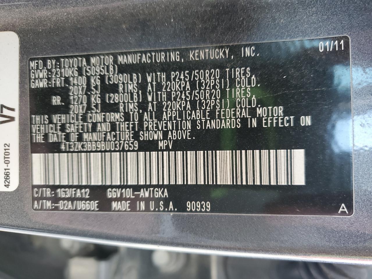 2011 TOYOTA VENZA