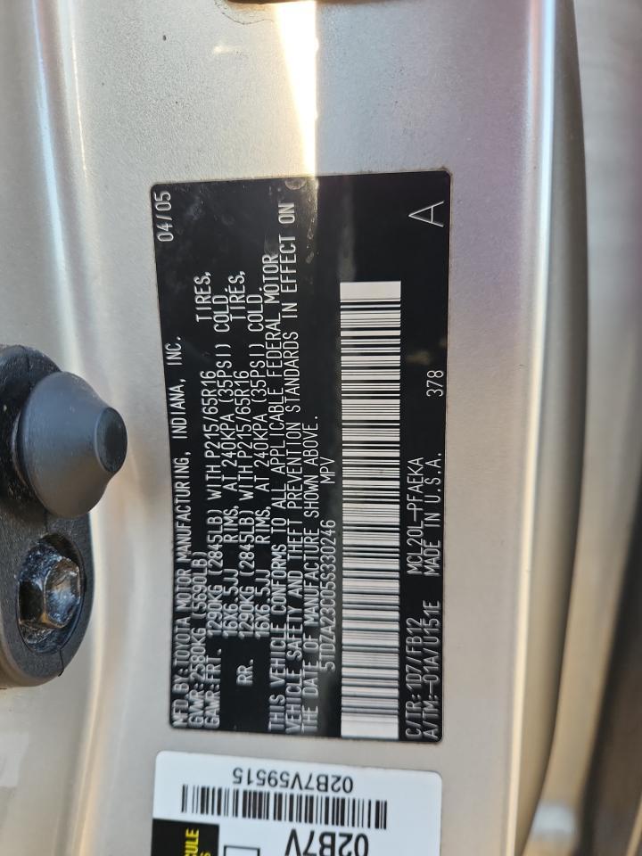 2005 TOYOTA SIENNA