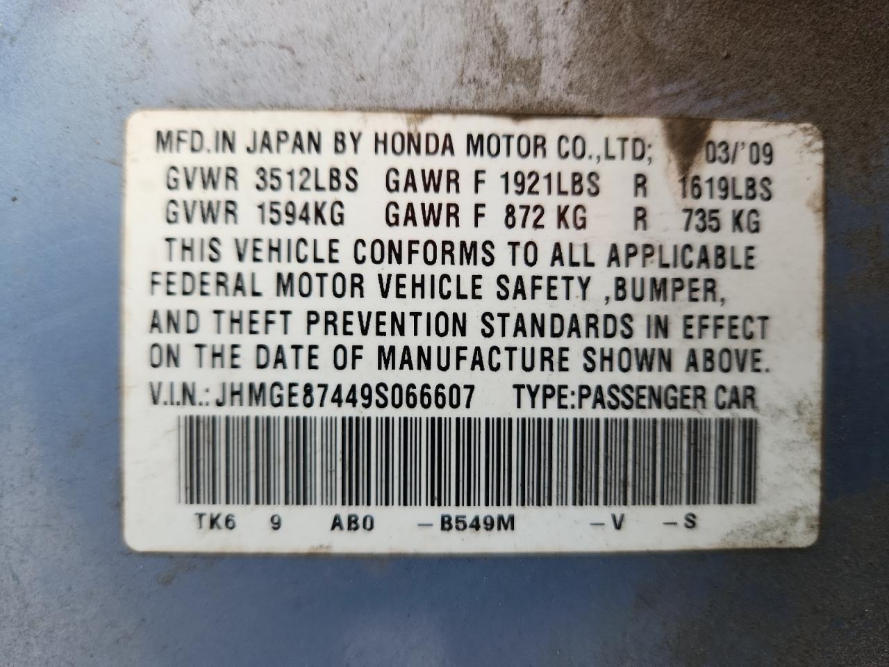 2009 HONDA FIT