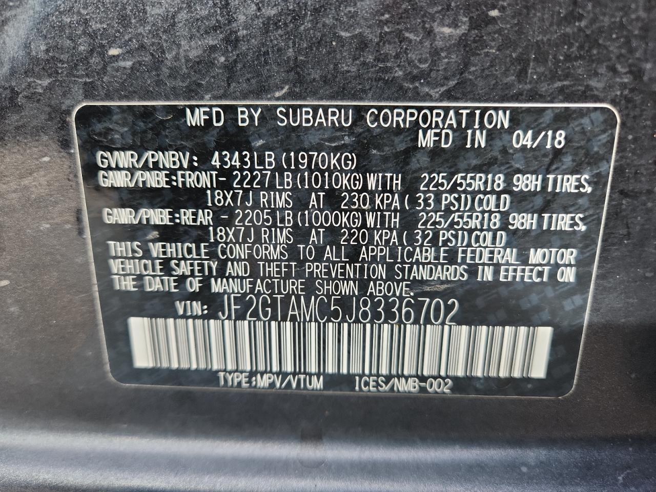2018 SUBARU Crosstrek