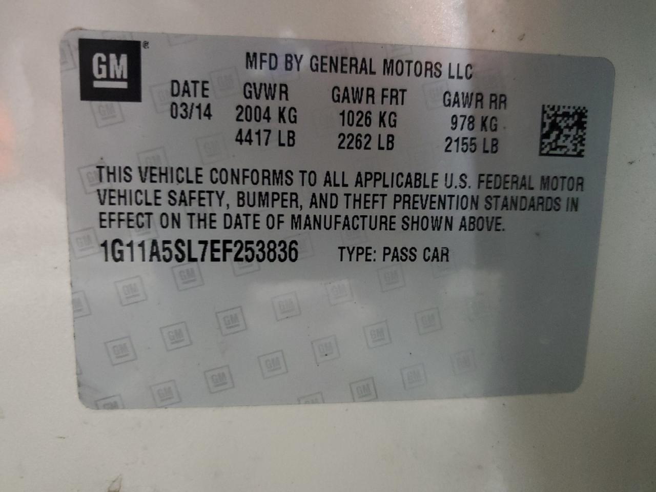 2014 CHEVROLET MALIBU