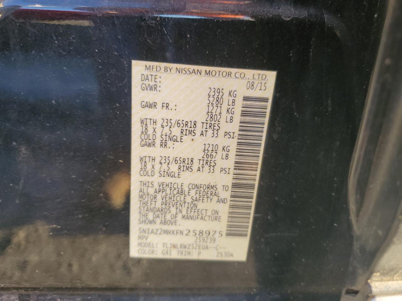 2015 NISSAN MURANO