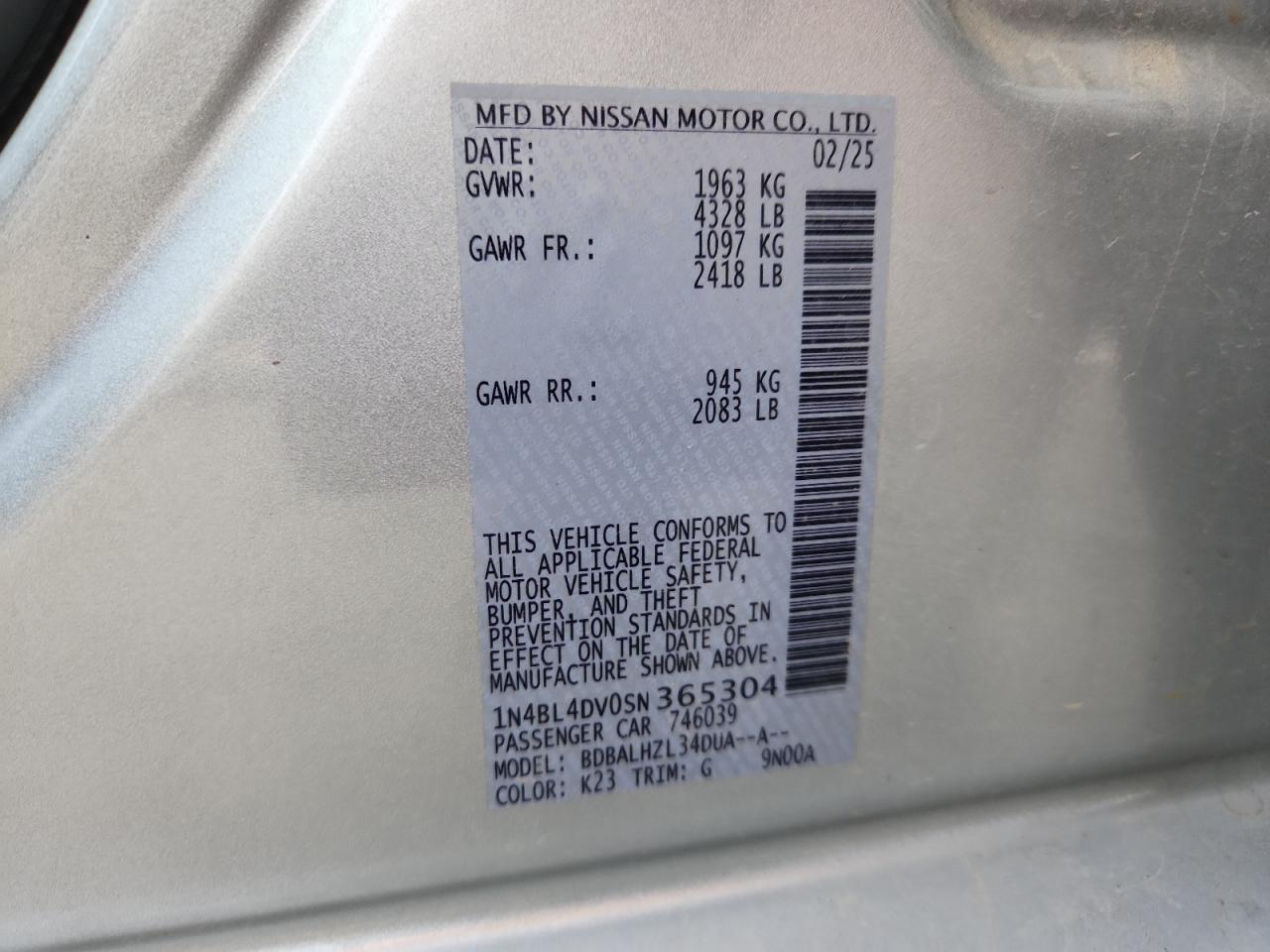 2025 NISSAN ALTIMA