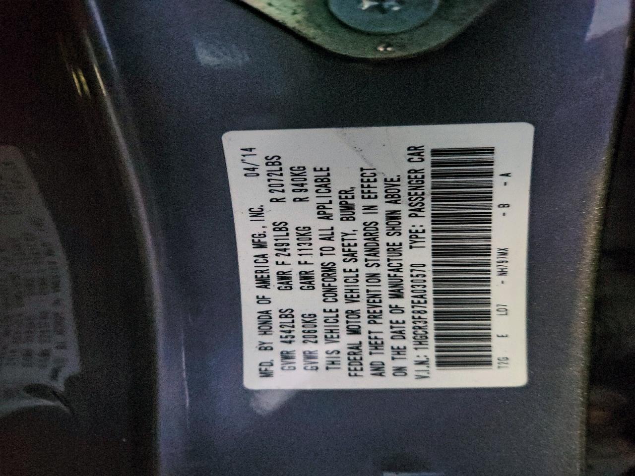 2014 HONDA ACCORD