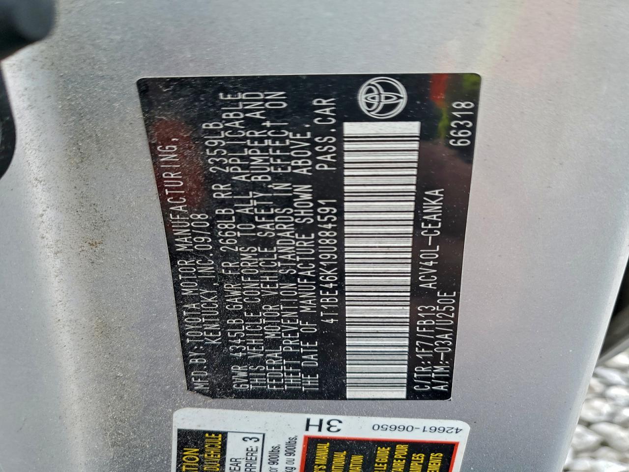 2009 TOYOTA CAMRY