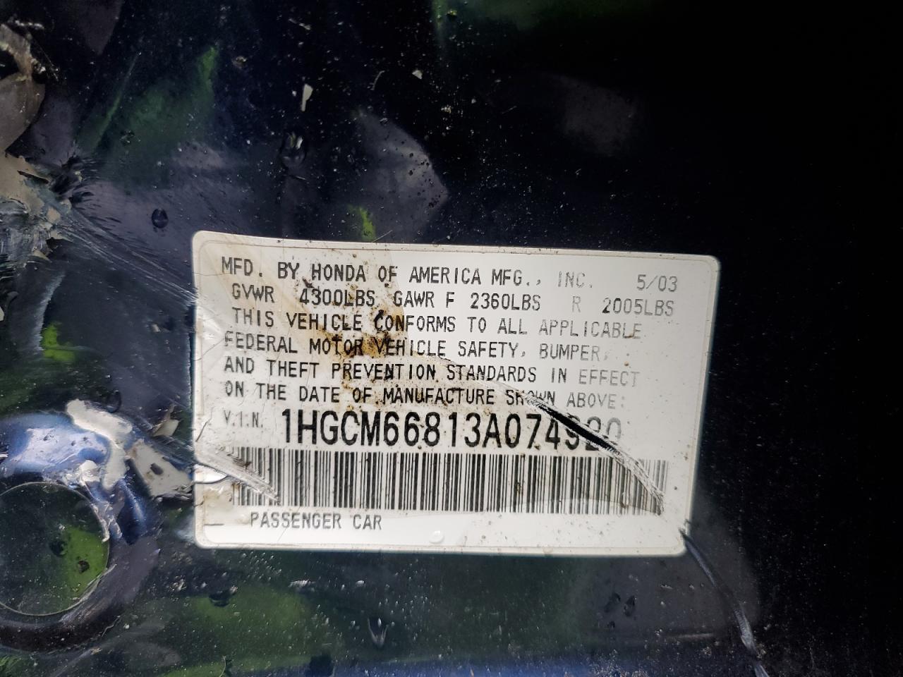 2003 HONDA ACCORD