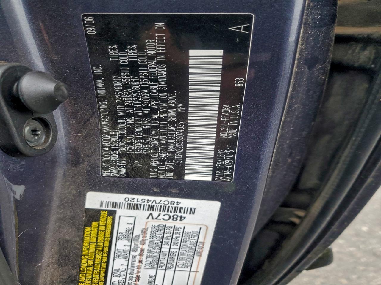 2006 TOYOTA SIENNA