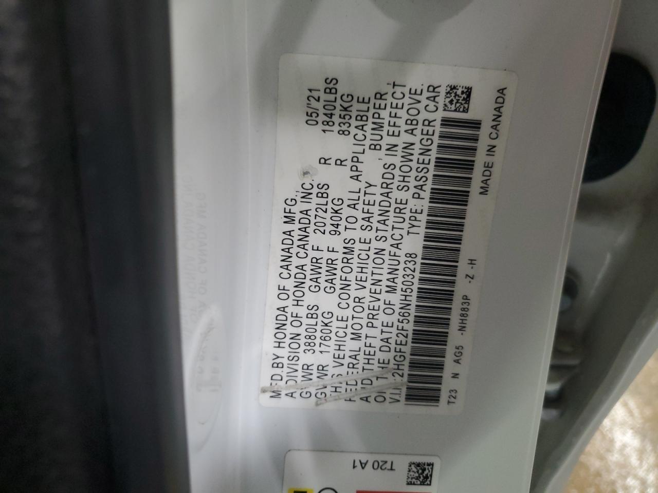 2022 HONDA CIVIC