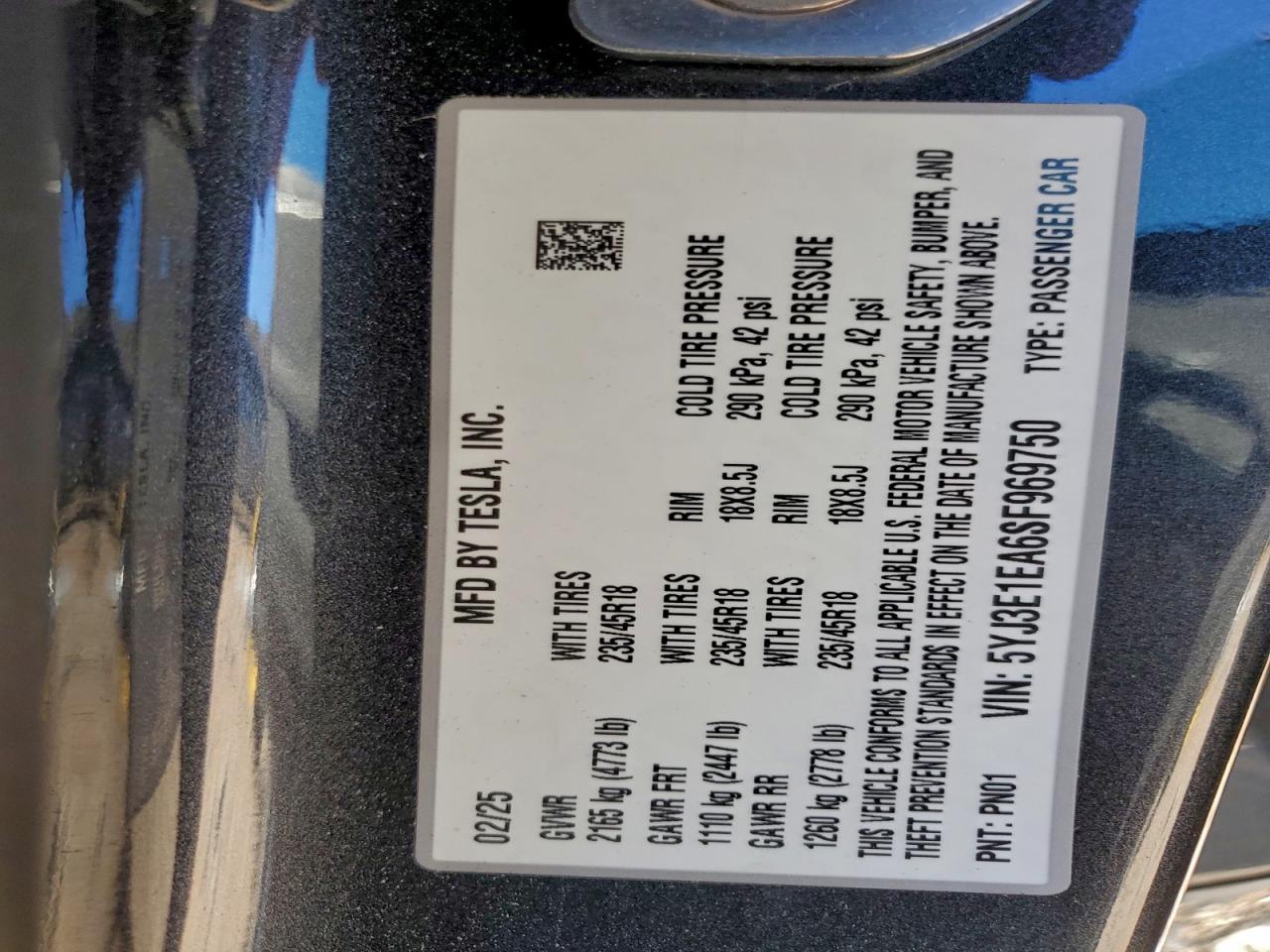 2025 TESLA MODEL 3